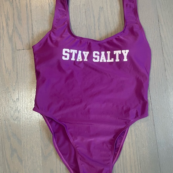 YMI Other - YMI Swimwear Stay Salty Purple One Piece Swimsuit Size M